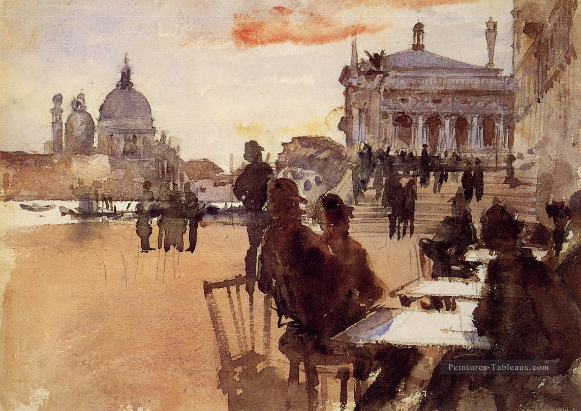 Café sur la Riva degli Schiavoni John Singer Sargent Peintures à l'huile